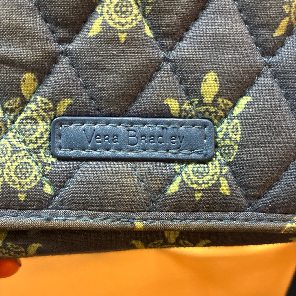 Vera Bradley Quilted Bag With Yellow Turtle Pattern
